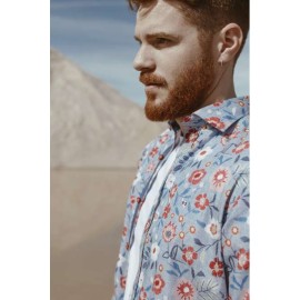 CAMISA FLORES GRANDES ÍNDIGO