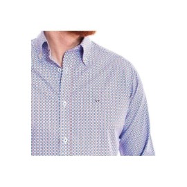 CAMISA CIRCULOS MARRÓN Y AZUL